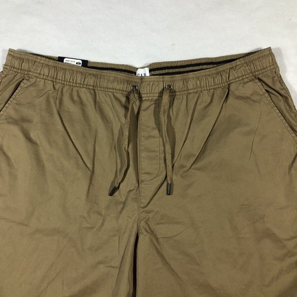 NEW GAP Mens XXL Pull On Khaki Tan Chino Shorts Flat Front NWT $40 - Picture 2 of 8